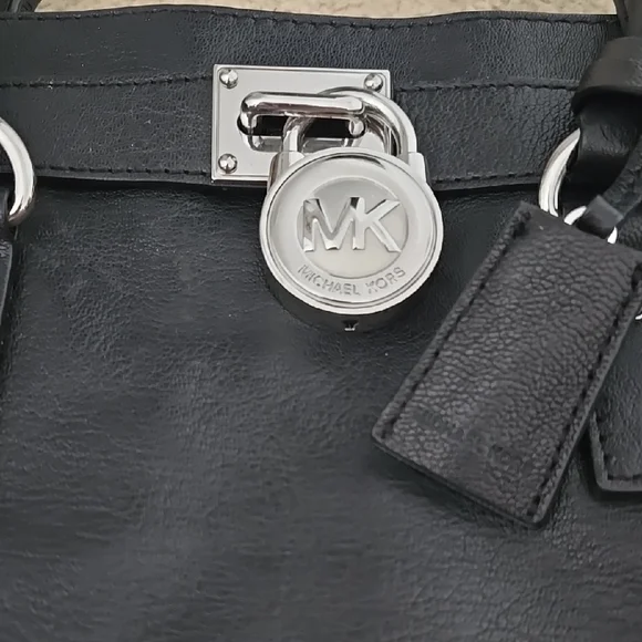 Michael Kors Hamilton Black Leather Satchel - Picture 2 of 7